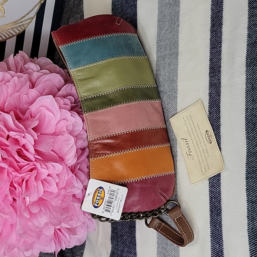 NWT Fossil Leather Kylie Clutch